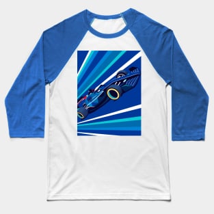 Blue Car - Racing Team Baseball T-Shirt